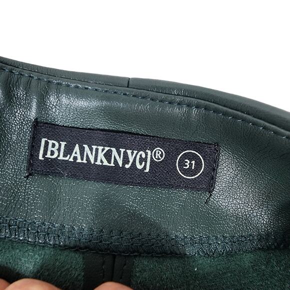 NWT Blank NYC Franklin Faux Suede Leather Dark Green Cargo Pants Size 31 - Picture 4 of 7